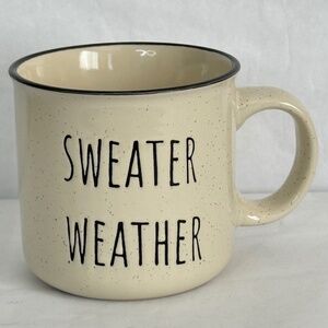 Capelli New York Sweater Weather Beige Farmhouse Wide Coffee Mug 2022 16 oz.